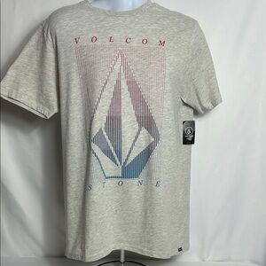 New Volcom Men’s Size Medium Short Sleeve Logo Graphic Front Cotton T-shirt